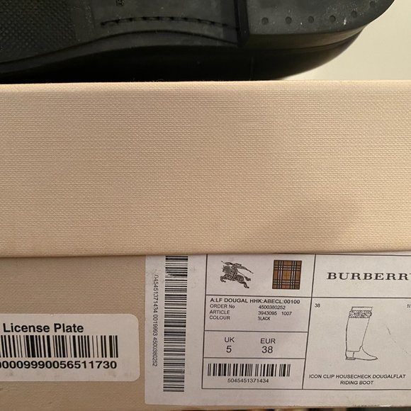 Tall Black Burberry Leather Boots- Size 8M - Picture 7 of 7